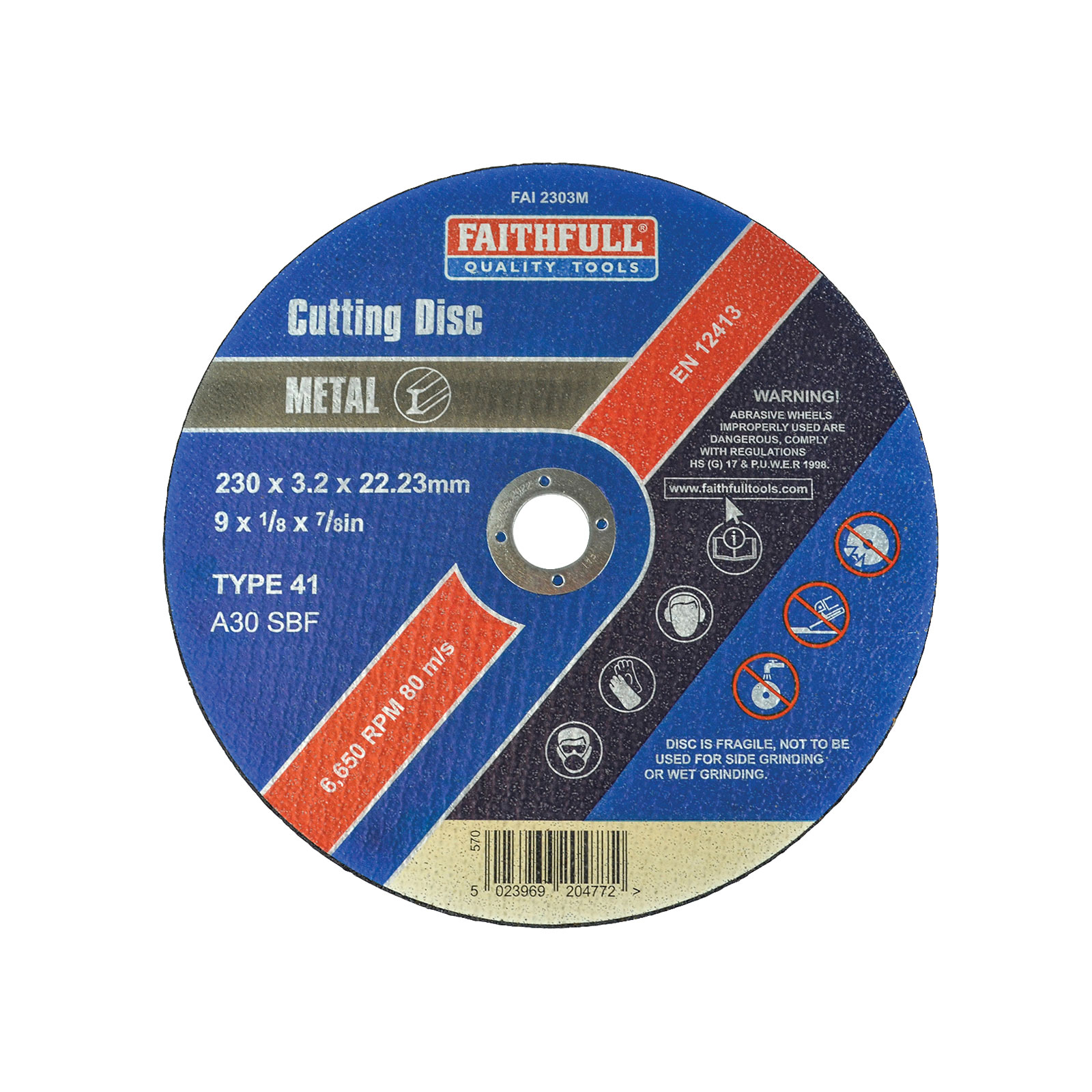 METAL CUTTING WHEEL FLAT  230 MM