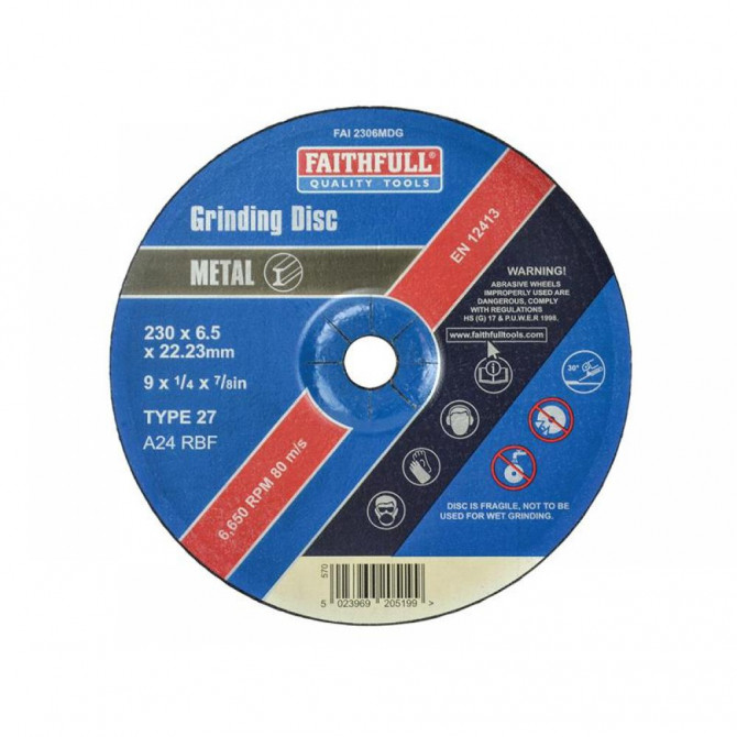 METAL GRINDING WHEEL DEPRESSED  230 MM
