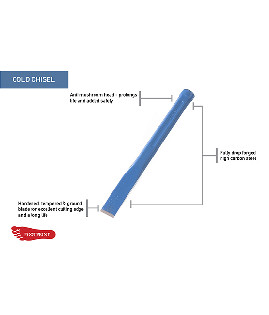 COLD CHISEL FOOTPRINT  18" X 1"