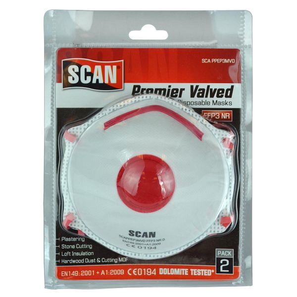 SCAN  MASK P3 VALVED TWIN PACK SCA PPEP3MVD
