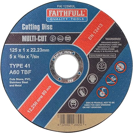 METAL CUTTING WHEEL THIN STAINLESS 125 MM FAI12512INOX