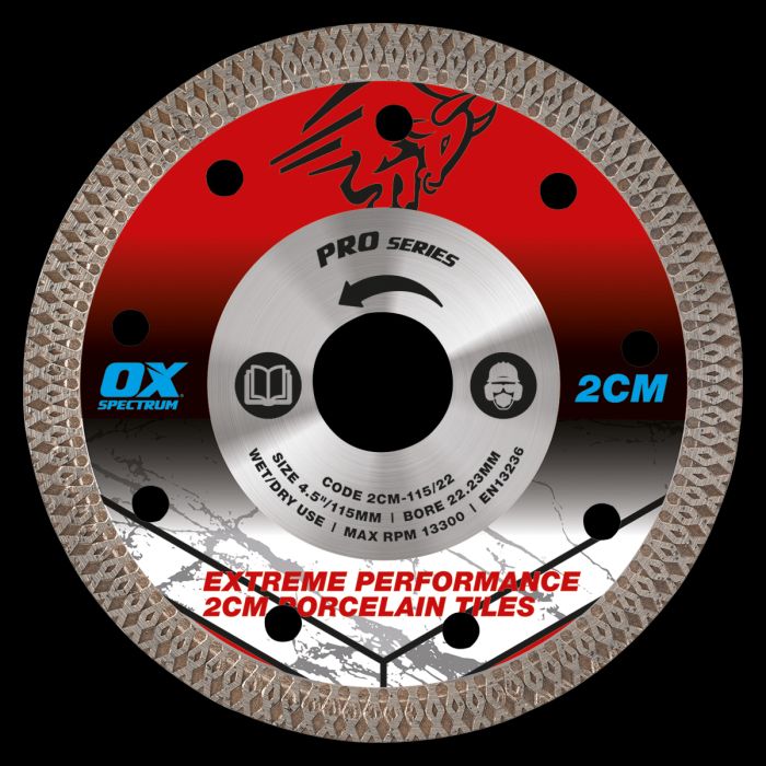 OX 2CM 115 MM PORCELAIN DIAMOND BLADE 2CM-115/22