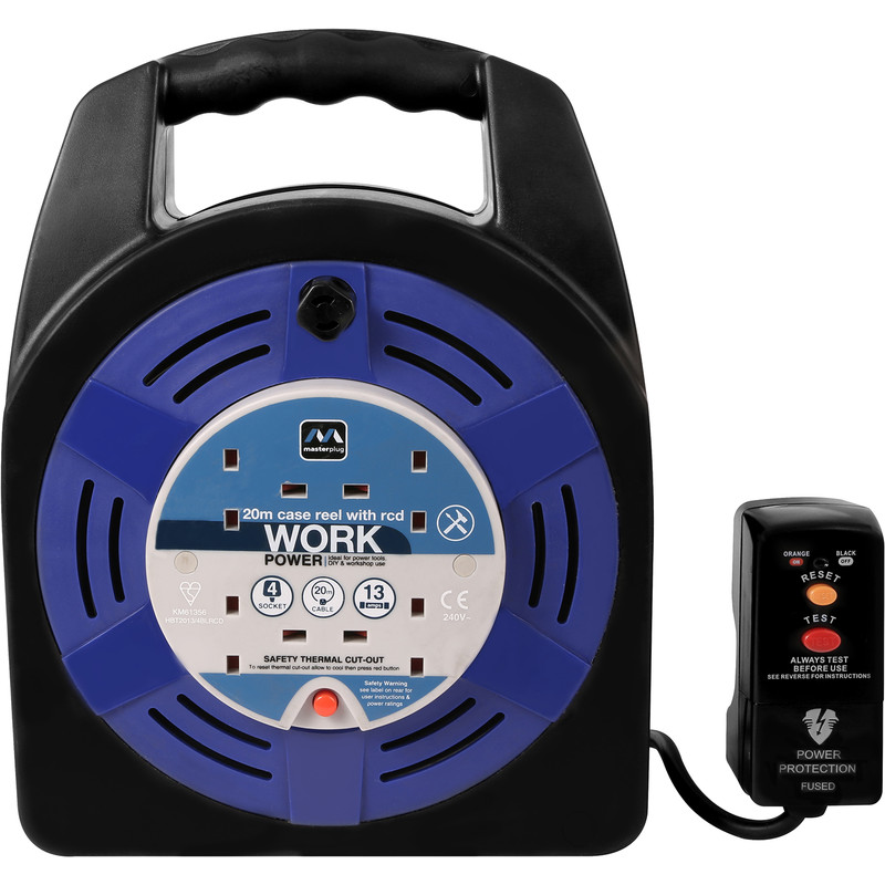 MASTERPLUG CABLE REEL 20 M WITH RCD